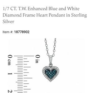 Zales Diamomd blue heart necklace pendant